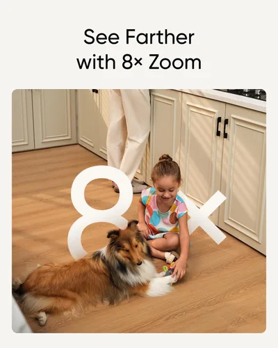 Miniatura 10 de eufy Security Cámara Interior S350, Cámaras Duales, Cámara de Seguridad 4K UHD con Zoom 8×, Cámara 360°, Monitor de Bebé, Cámara para Mascotas