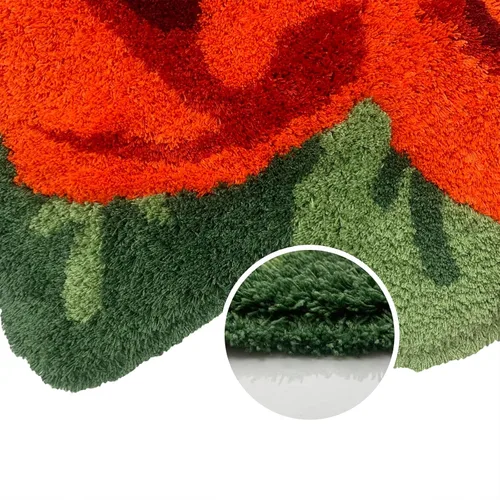 Miniatura 6 de USTIDE - Alfombra Rosa Esponjosa, Alfombra de Baño de Rosa Suave hecha a Mano, Alfombra de Puerta Moderna, Alfombras de Felpa Lavable, Alfombra