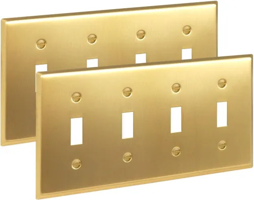 Miniatura 41 de Rio Salto BRASS - Cubierta de pared de metal dorado para toma de corriente o interruptor de luz, placa de pared resistente a la corrosión, cubierta