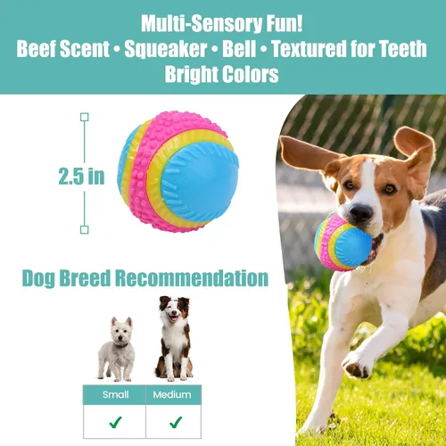 Miniatura 2 de Bola de juguete para perros Ethical Pets Sensory Ball, 2.5", Colores Variados