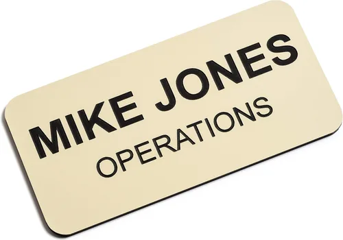 Miniatura 15 de Insignias de identificación con nombre grabadas personalizadas: identificación personalizada con pin o respaldo magnético, 1 pulgada x 3 pulgadas