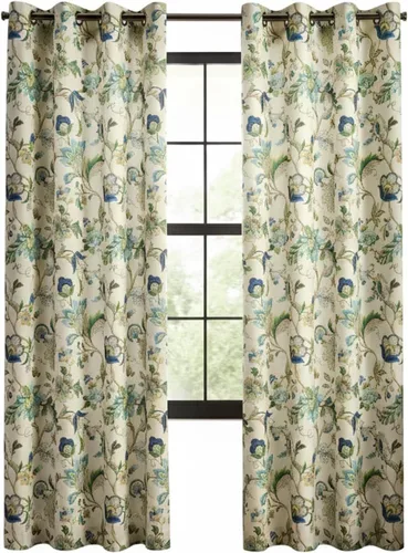 Miniatura 9 de Par de cortinas Brissac con cintas, de Ellis Curtain, 70 x 63", color rojo