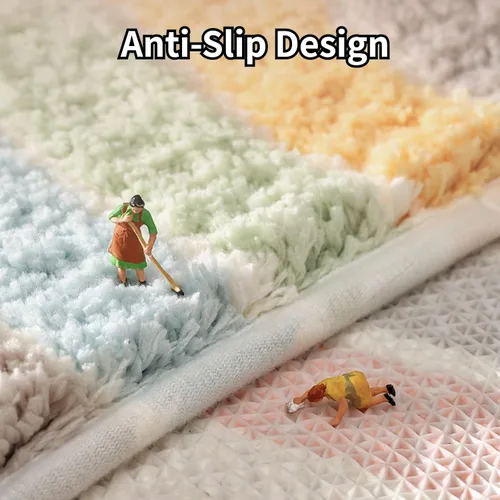 Miniatura 6 de Alfombra de baño, extra suave, acogedora y absorbente, no se desprende, lavable a máquina, antideslizante para suelo de baño, ducha