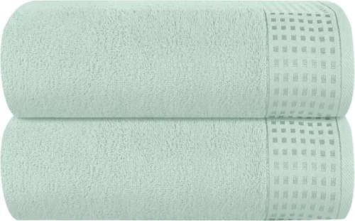 Miniatura 93 de GLAMBURG Juego de 2 toallas de baño de gran tamaño 100% algodón, 28 x 55 pulgadas, ultra suaves, altamente absorbentes, compactas, de secado rápido