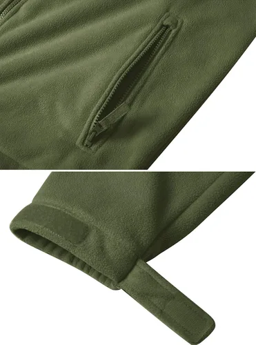 Miniatura 6 de CRYSULLY Chaqueta táctica de forro polar de invierno para hombre, con cierre completo, abrigos militares gruesos