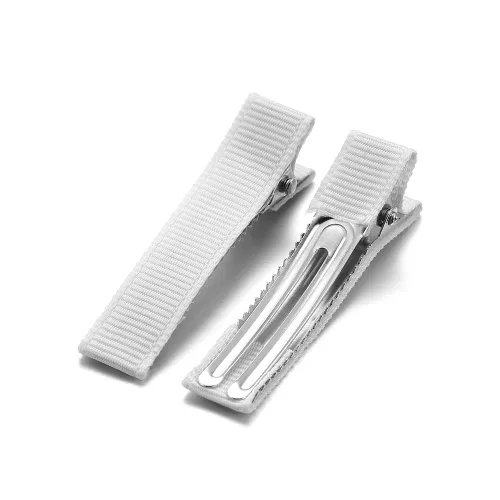 Miniatura 24 de 10 unids/lote plana de una sola punta de metal cocodrilo dientes clip de pelo pasadores color caramelo horquillas para bricolaje joyería base Negro