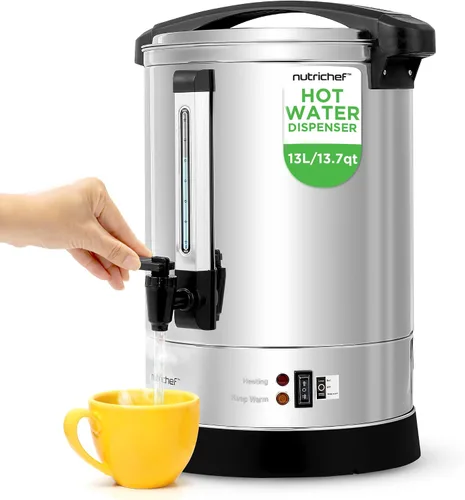 Miniatura 11 de NutriChef Hervidor Eléctrico de Agua y Calentador - Dispensador Eléctrico de Agua Caliente de Acero Inoxidable de 3L/3.17 Qt con Base Giratoria