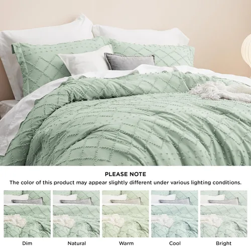 Miniatura 7 de Bedsure Juego de edredón tamaño individual, juego de ropa de cama bohemio con copetudo, estilo bohemio, desgastado y elegante, juego de ropa de cama