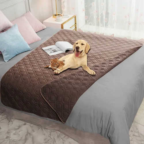 Miniatura 140 de Ameritex Funda Impermeable para Cama de Perro Manta para Mascotas para Muebles Cama Sillón Sofá Reversible Azul marino+azul piedra