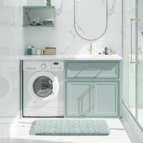 Miniatura 85 de Yimobra Alfombra de baño de felpa esponjosa, súper lanuda suave, cómoda, antideslizante, absorbente de agua, alfombra de baño de microfibra que se