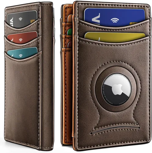 Miniatura 11 de BULLIANT Billetera Airtag para hombre, delgada con clip para dinero, cierre magnético, 12 tarjetas en el bolsillo frontal, bloqueo RFID