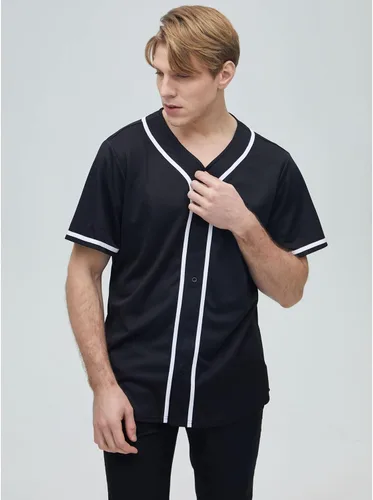 Miniatura 4 de Yuji Itadori Camiseta de béisbol para hombre, manga corta, cuello en V, botones, ropa deportiva, tallas S-4XL