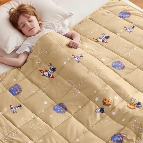 Miniatura 65 de anfie - Manta con peso para niños (40 x 60 pulgadas, 7 lb), manta refrescante para dormir, tamaño de manta ligera, transpirable, con cuentas de Gris