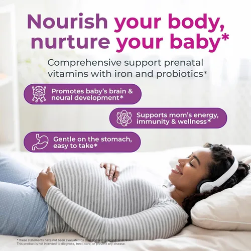 Miniatura 3 de NatureGenX Metil prenatal con probióticos - Vitaminas prenatales para mujeres con hierro, folato de metilo, jengibre, B12 activo y 28 nutrientes