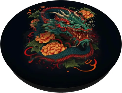 Miniatura 2 de Cool Fantasy PopSockets de dragón asiático chino intercambiable PopGrip