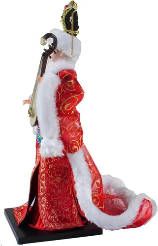 Miniatura 2 de Figura de seda de artesanía tradicional china de 12 pulgadas, adornos coleccionables de personajes antiguos chinos para decoración del hogar (rojo)