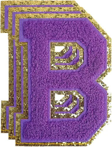 Miniatura 187 de 3 parches de números de chenilla negra, tamaño grande de 4-1/2" parches de números para planchar, parches universitarios para ropa, 8" Borde oro rosa