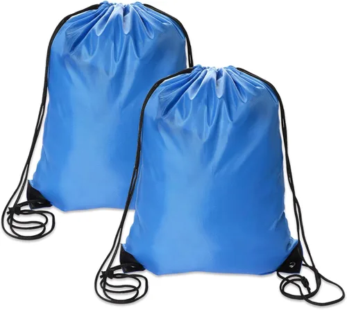Sliverdew Mochila con cordón para gimnasio, color negro, a granel, con cincha, bolsa de cuerda a granel, Azul, Mochila con cordón
