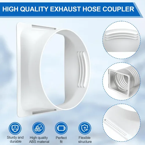 Miniatura 4 de Acoplador portátil de manguera de escape de aire acondicionado de 5.9 pulgadas, manguera de escape de CA portátil de 6 x 7 pulgadas, acoplador
