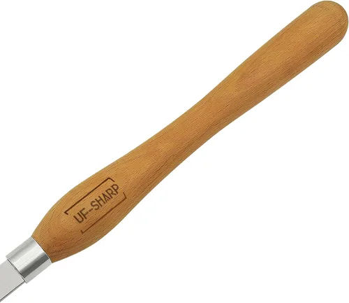 Miniatura 7 de Cincel sesgado de 1 pulgada, herramientas de torneado de madera de acero de alta velocidad M2 Cryo con mango de madera de haya
