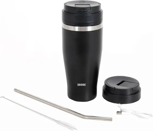 Ice Shave - Vaso al vacío de acero inoxidable 2 en 1 y licuadora inalámbrica, 28 onzas, resistente a fugas, frío 24 horas/hielo, 2 días, 120 vatios