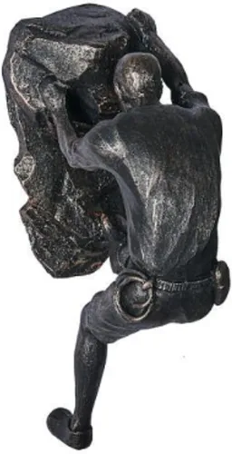 Miniatura 7 de Juego grande de 6 hombres trepadores de pared, 6 hombres escaladores negros + 3 rocas para ocultar uñas, decoración de pared, arte de pared