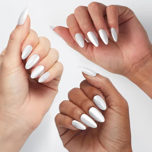 Miniatura 3 de OPI xPRESS/ON Press on Nails Short Round Classic, Long Almond & Coffin Shape Press-On Professional Nail Art Kit Zapatilla de cristal Velvet White
