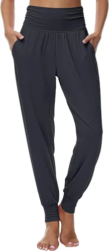 Miniatura 4 de Ficerd Paquete de 3 pantalones de descanso para mujer, cómodos pantalones deportivos de yoga con bolsillos de cintura alta, pantalones deportivos