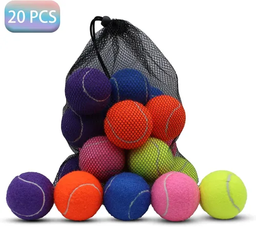 Miniatura 2 de SHYUJAJIE Tennis Balls, 20 Pack Training Tennis Balls,High Elasticity Practice Tennis for Beginner, Exercise Playing Balls for Pet Dog Multicolor