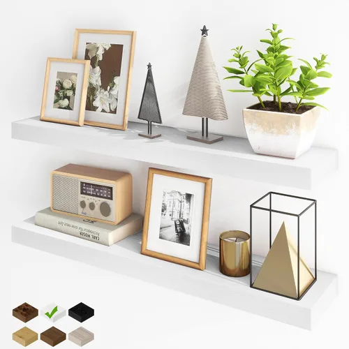 Miniatura 30 de Fun Memories Estantes flotantes para pared, estantes flotantes de 48 pulgadas de largo, juego de 1, estante colgante con soportes invisibles
