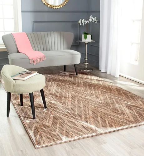 Miniatura 4 de SAFAVIEH Infinity Collection INF588V - Alfombra de pasillo, 2 x 8 pies, color gris pardo y beige, no desprende pelusa y de fácil cuidado, ideal