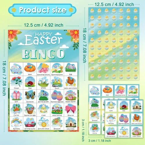 Miniatura 3 de OHOME Juegos de bingo de Pascua para niños, juguetes de manualidades de Pascua para niños, niñas, adultos y adolescentes, actividades en el aula