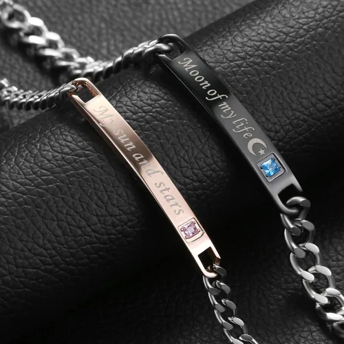 Miniatura 5 de OIDEA 2pcs Stainless Steel Cubic Zirconia His Queen Her King Bracelets,Romantic Keep Me in Your Heart,CZ Love Charm Bangle Braclets for Valentines