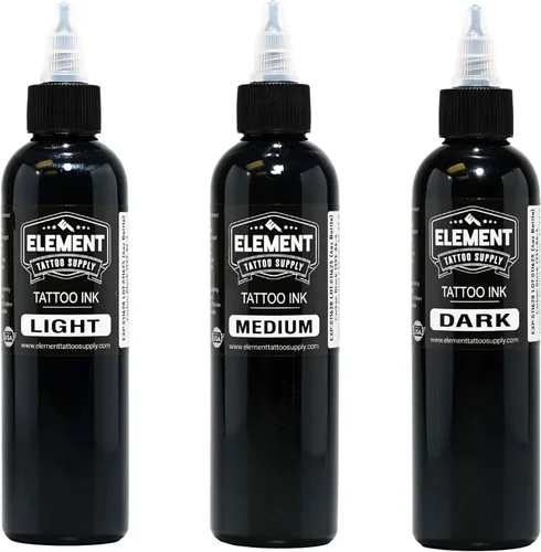 Miniatura 31 de Element Tattoo Supply - Tinta de tatuaje negra prémium - Tinta de tatuaje profesional y suministros para contorno, sombreado y mezcla - Tinta