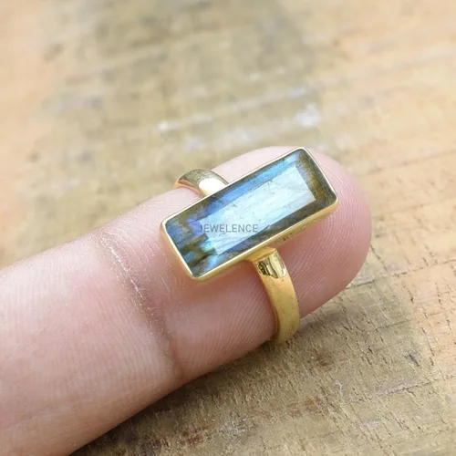 Miniatura 41 de Anillo de plata de ley maciza superpuesta de oro amarillo de 18 quilates para mujer, anillo de compromiso de plata esterlina, juego de bisel