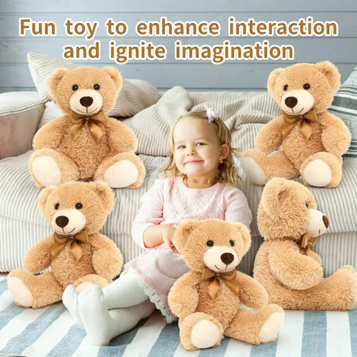 Miniatura 6 de Tezituor Oso de peluche a granel, 5 paquetes, 14 pulgadas, pequeño oso de peluche a granel, centro de mesa de osos de peluche para baby shower, osos