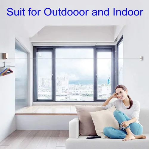 Miniatura 5 de Tendedero retráctil para exteriores e interiores, resistente de acero inoxidable ajustable con cuerda de secado de alambre con funda de ABS + 1