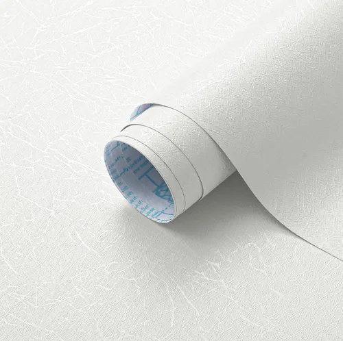 Miniatura 9 de GloryTik Papel tapiz de seda azul claro para despegar y pegar, papel de contacto blanco en relieve, autoadhesivo, extraíble, papel tapiz texturizado