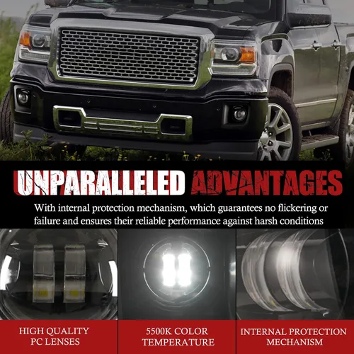 Miniatura 4 de BUNKER INDUST Luces antiniebla LED para GMC Sierra 1500 2014-2015, kit de lámpara antiniebla de conducción de parachoques