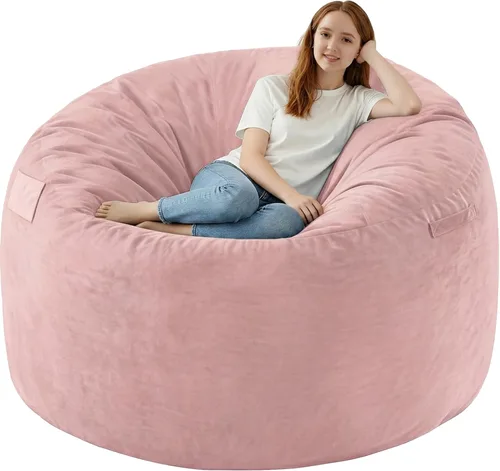 Miniatura 31 de Silla de Puf de 3 Pies, Sillas de Puf Cómodas con Relleno de Espuma Viscoelástica, Sofá de Puf Esponjoso con Funda de Terciopelo Holandés, Sillas