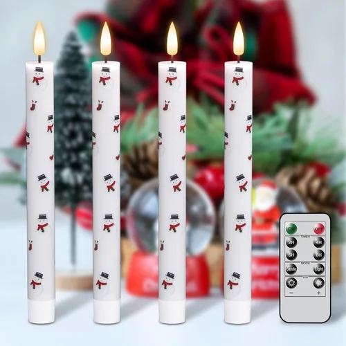 Miniatura 10 de GenSwin Velas de Ventana que Funcionan con Batería con Temporizador, Velas Cónicas sin Llama, Candelabros Cónicos LED para Ventana Negros