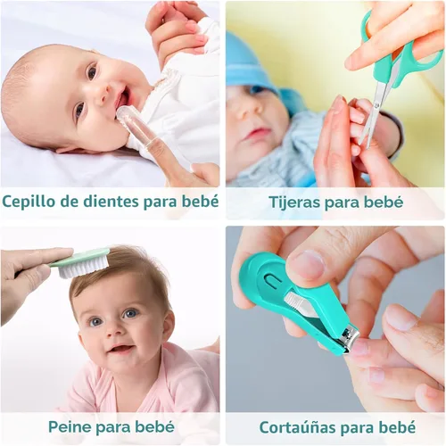Miniatura 4 de Kit de aseo para bebé, juego de cuidado de seguridad para bebés con cepillo de pelo, peine, cortaúñas, aspirador nasal, kit de artículos esenciales