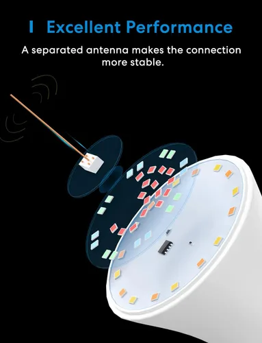 Miniatura 8 de MEROSS - Bombilla LED inteligente con WiFi, compatible con Apple HomeKit, Siri, Alexa, SmartThings, E26 multicolor regulable 2700 K-6500 K RGBWW