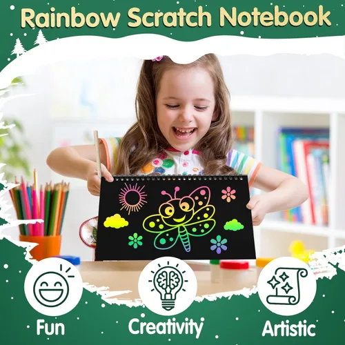 Miniatura 4 de ZMLM Paquete de 16 recuerdos de fiesta de arte arcoíris para niños de 4 a 8 años, bolsas de regalo de cumpleaños sin desorden, premios de aula de 1