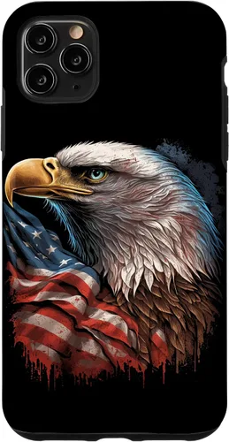 Funda patriótica para iPhone 11 Pro Max con ojos de águila calva americana