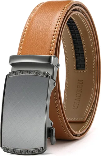 Miniatura 35 de CHAOREN Cinturón para hombre de cuero con trinquete - Ajuste personalizable, estilo sin esfuerzo (35 mm)