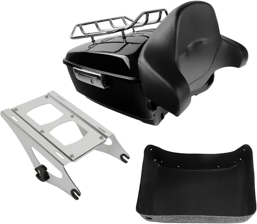 Miniatura 29 de TCMT Caja de maletero para motocicleta King con respaldo y portaequipajes, conjunto de luz trasera, para Harley Davidson 2014-2025 Touring CVO Road