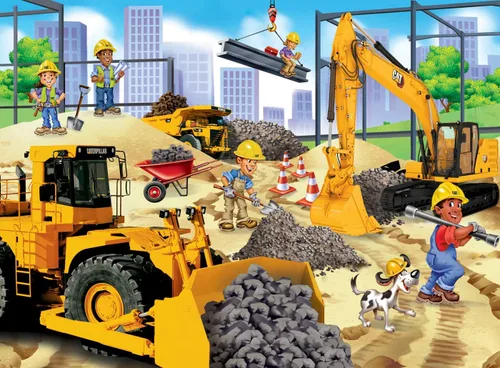 Miniatura 2 de MasterPieces Caterpillar - Building Time - Rompecabezas de 100 piezas