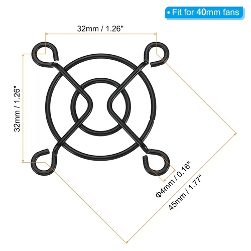 Miniatura 2 de PATIKIL Parrilla para dedos de ventilador de 1.575 pulgadas, paquete de 4 protectores de rejilla de metal para ventiladores de escape de 1.57 x 1.57