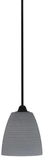 Miniatura 185 de Toltec Lighting Paramount - Mini colgante de 1 luz en acabado negro mate con cristal de arte perla de 7 pulgadas y estilo negro